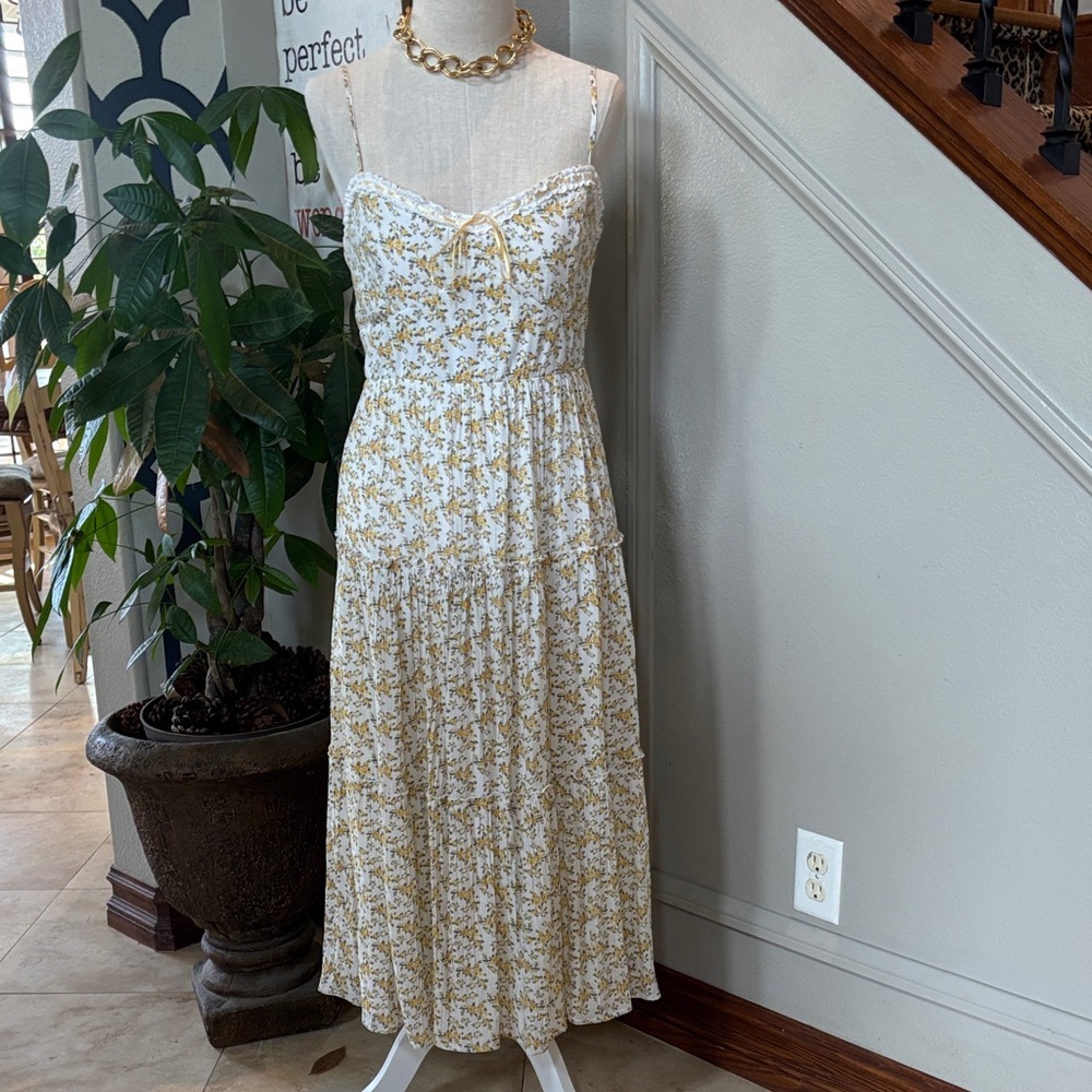 Boho Cottage Spring Floral Spaghetti Strap Dress 🤩